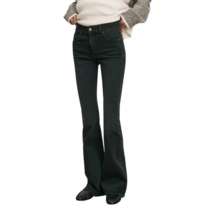 Beverly Mid-Rise Skinny-Flare Jean in Washed Onyx