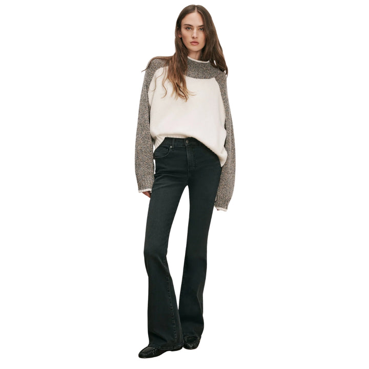 Beverly Mid-Rise Skinny-Flare Jean in Washed Onyx