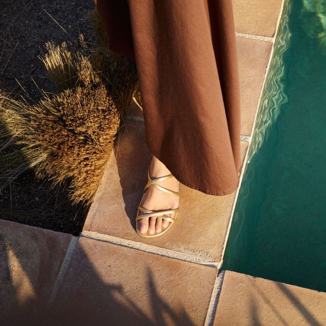 Biddy Sandal in Gold Nappa