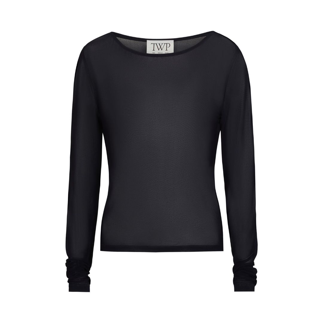 Boatneck Long-Sleeve Top in Night Sky