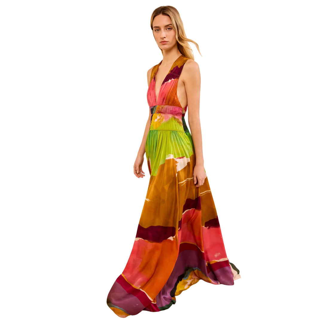 Boheme Silk Gown in Nature Abhors