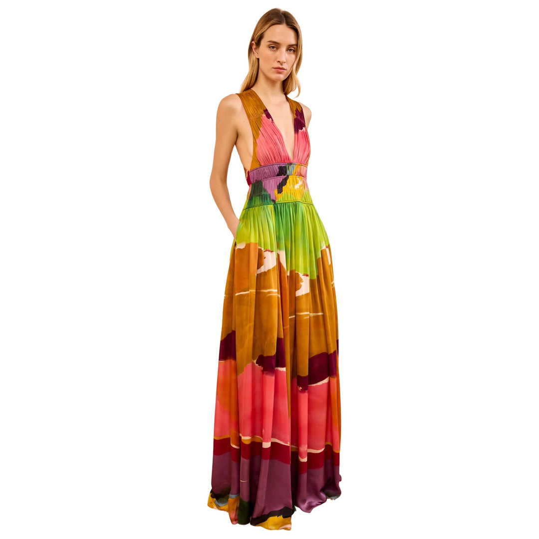 Boheme Silk Gown in Nature Abhors