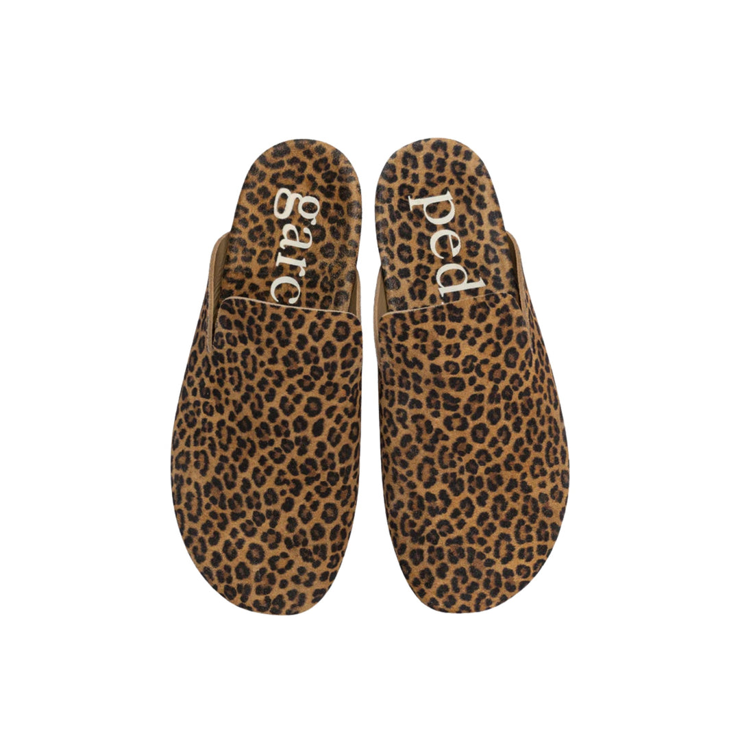 Braidy Mule in Camel Mini Leopard Castoro