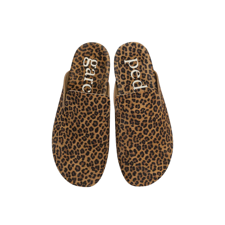 Braidy Mule in Camel Mini Leopard Castoro