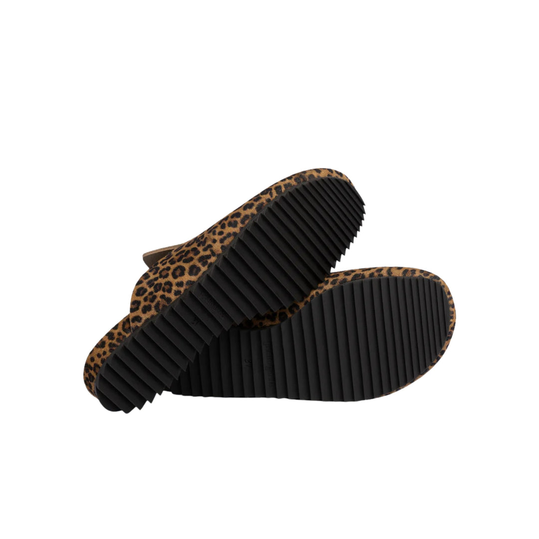 Braidy Mule in Camel Mini Leopard Castoro