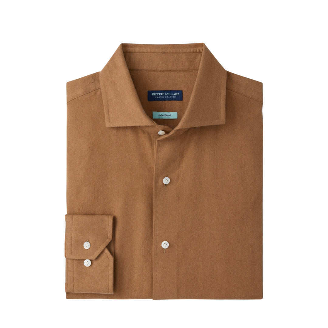 Brixen Italian Flannel Sport Shirt in Light Mocha