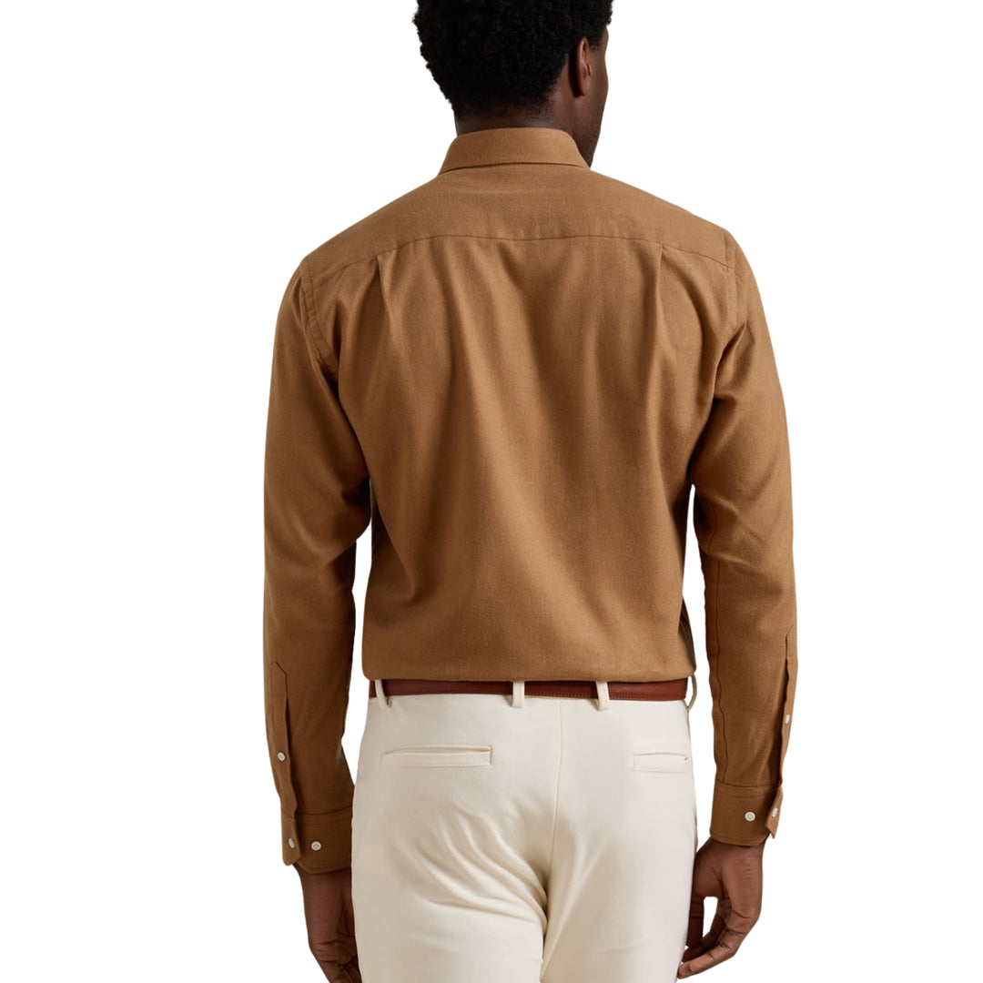 Brixen Italian Flannel Sport Shirt in Light Mocha