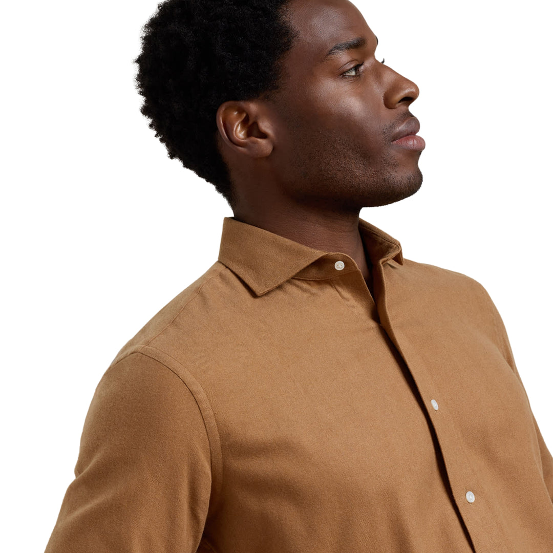 Brixen Italian Flannel Sport Shirt in Light Mocha
