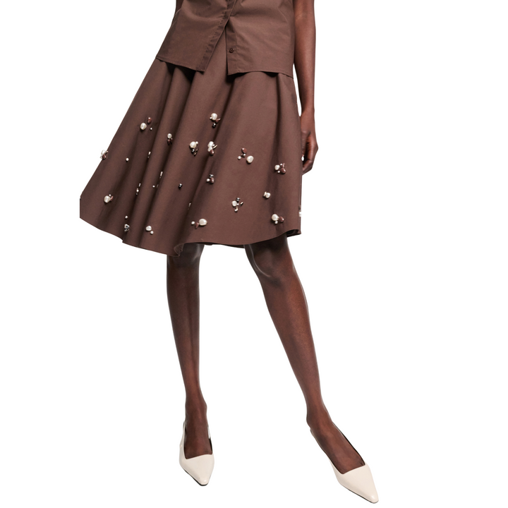 Poplin Power Maxi Skirt in chocolate