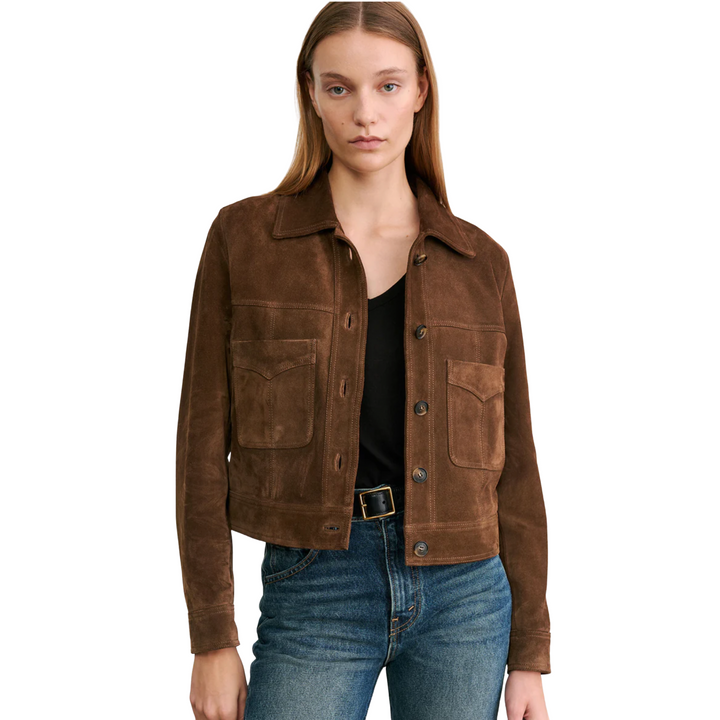 Susannah Suede Jacket in Hazelnut