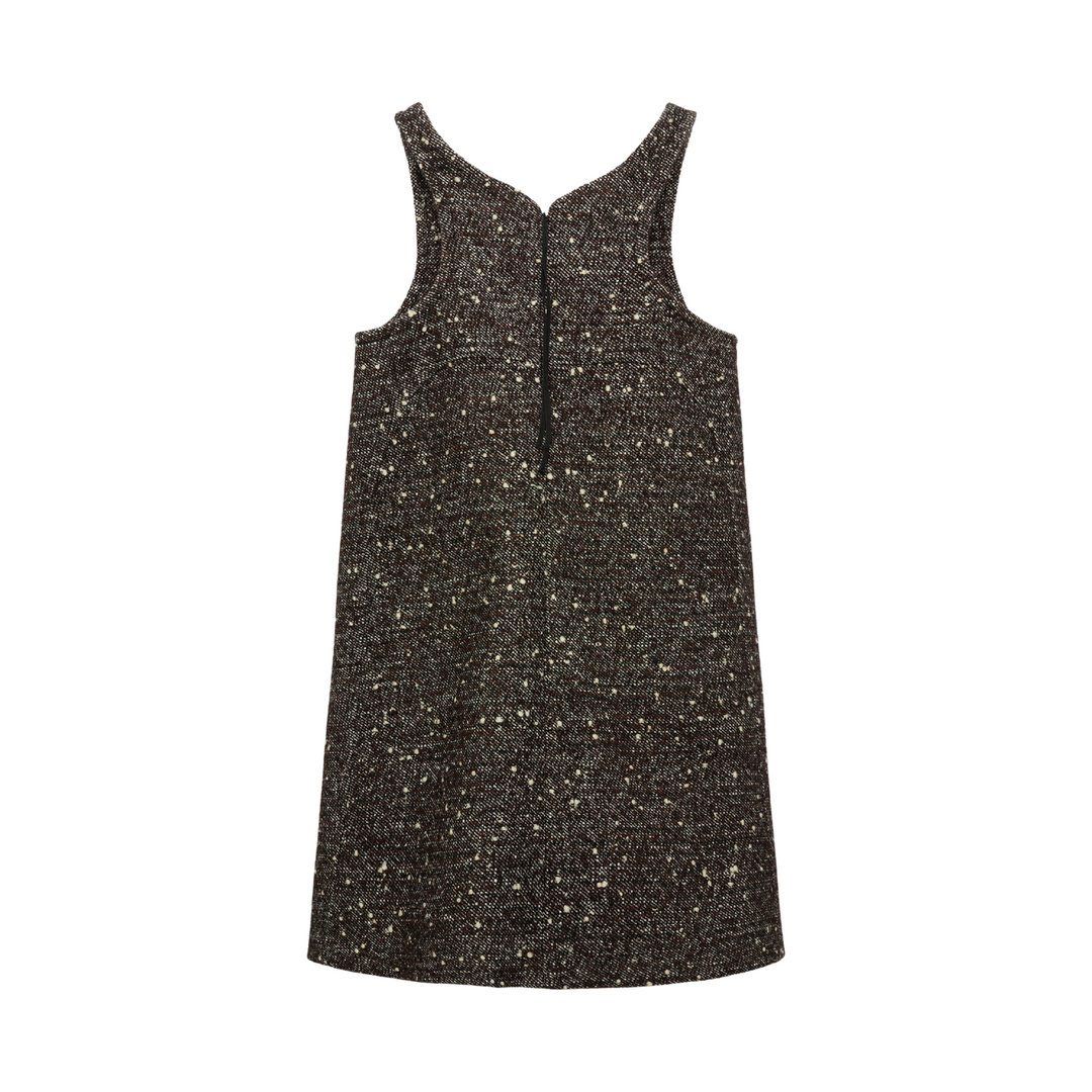 Cozy Attraction Dress in Chocolate Tweed