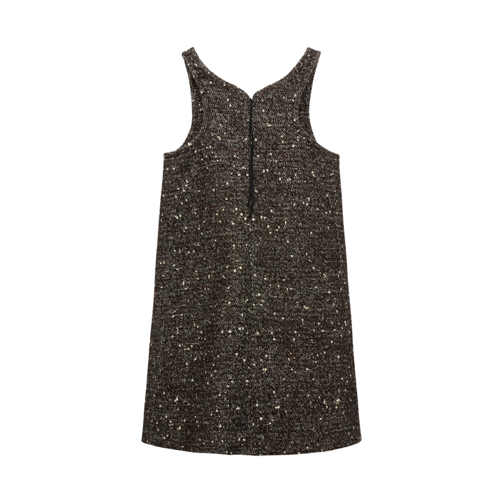 Cozy Attraction Dress in Chocolate Tweed