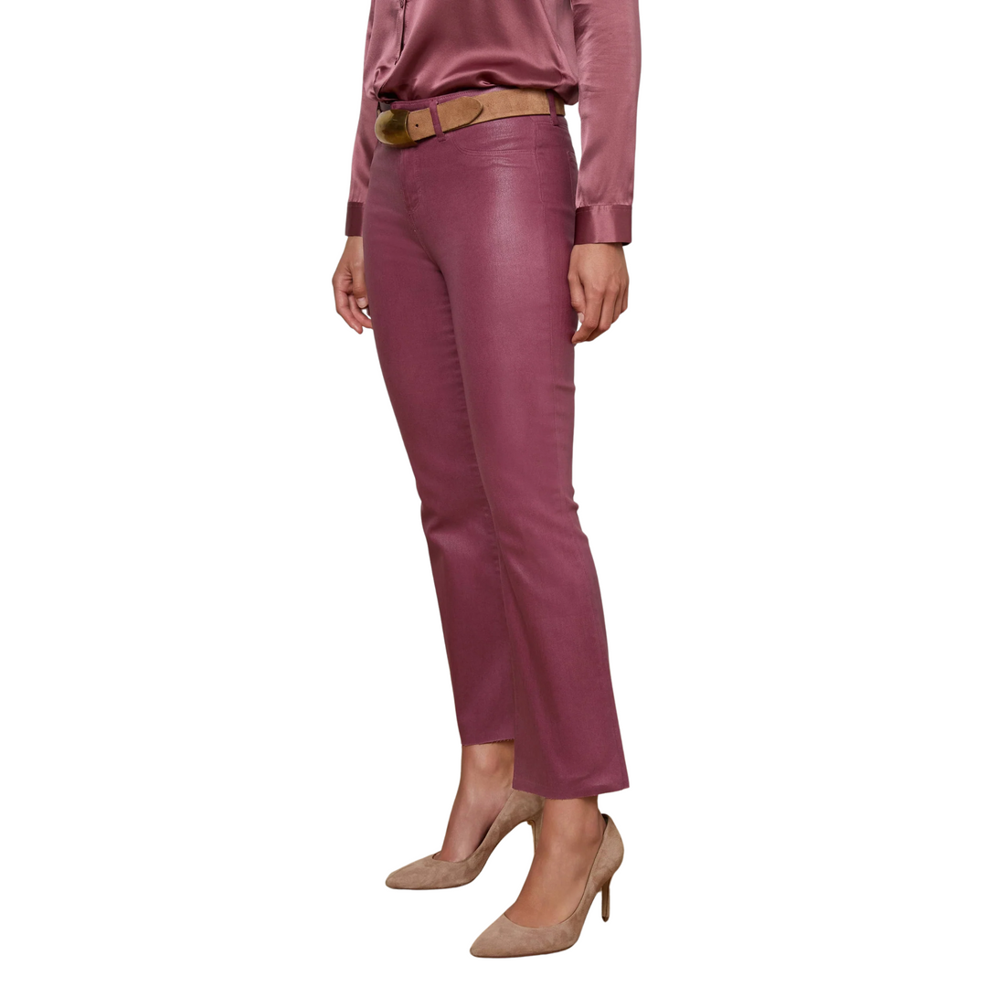 Kendra H/R Crop Flare in Deep Mauve Coated