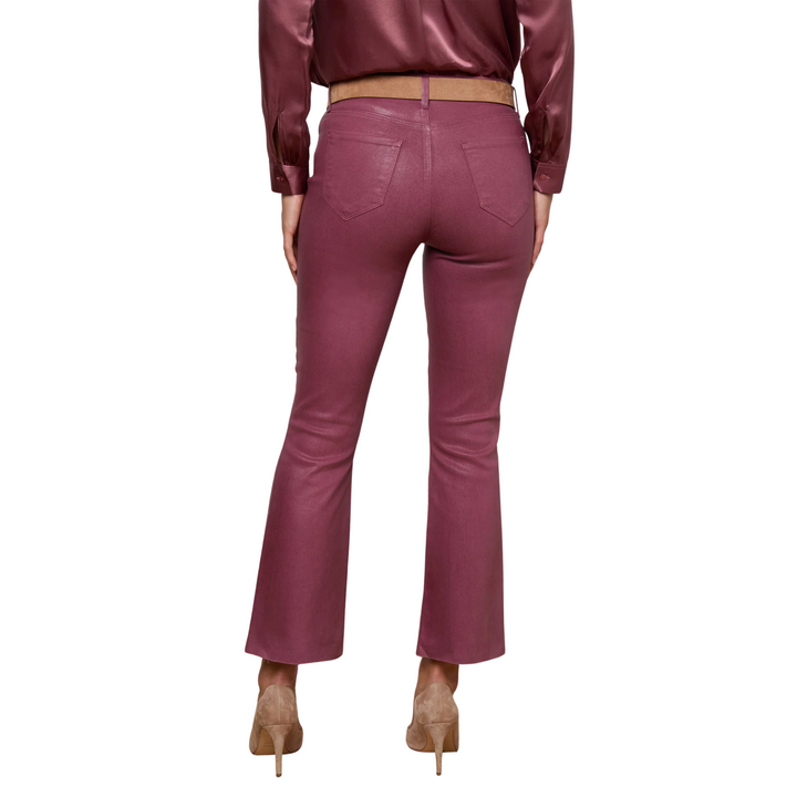 Kendra H/R Crop Flare in Deep Mauve Coated