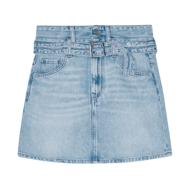 Soft Rigid Denim Mini Skirt