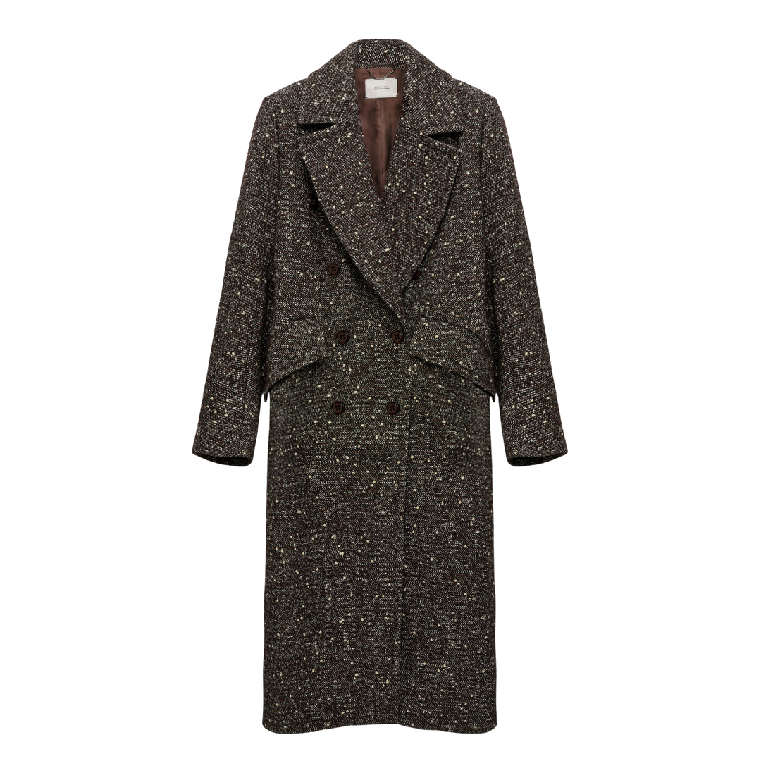 Cozy Attraction Coat in chocolate tweed