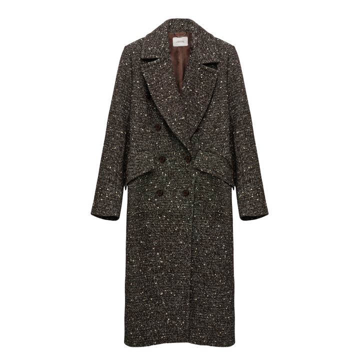 Cozy Attraction Coat in chocolate tweed
