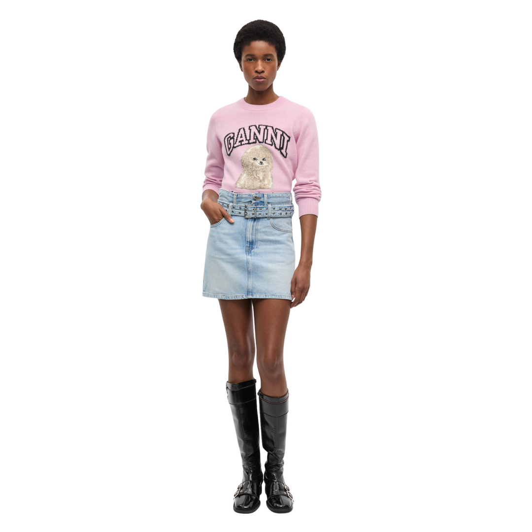 Soft Rigid Denim Mini Skirt
