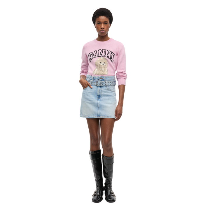 Soft Rigid Denim Mini Skirt