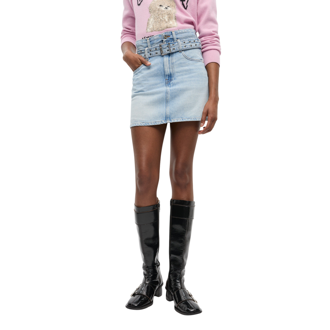 Soft Rigid Denim Mini Skirt