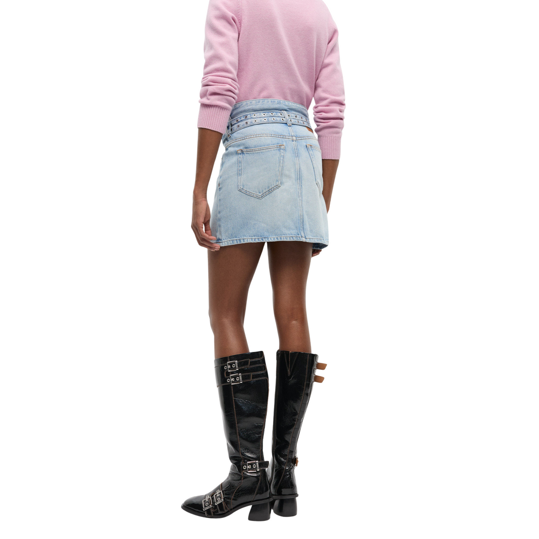 Soft Rigid Denim Mini Skirt