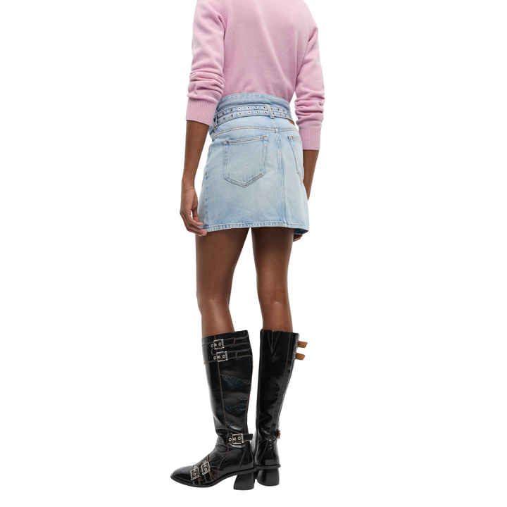 Soft Rigid Denim Mini Skirt