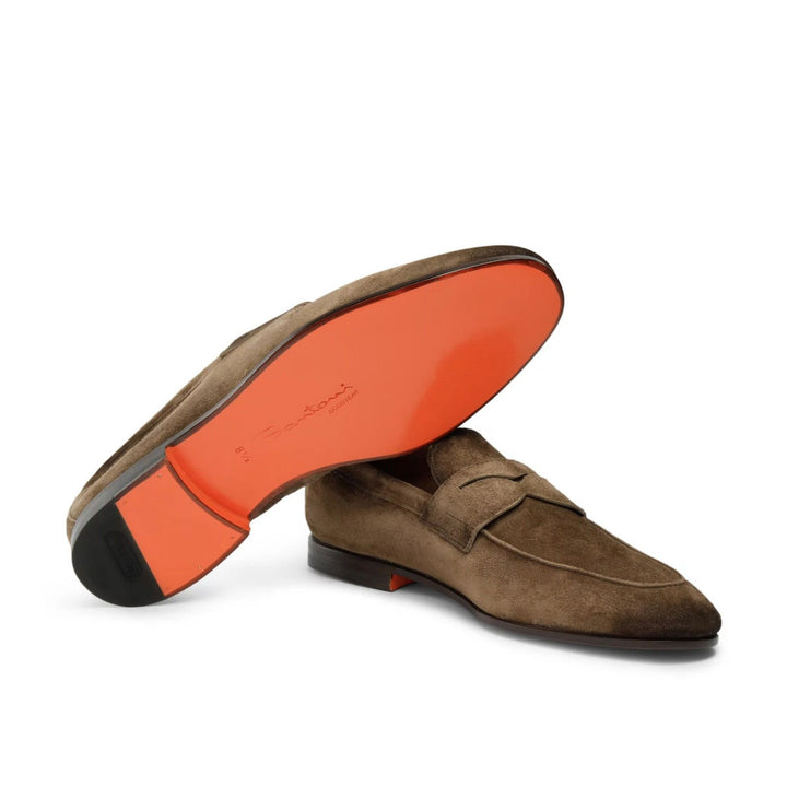 Brown suede Carlo penny loafer