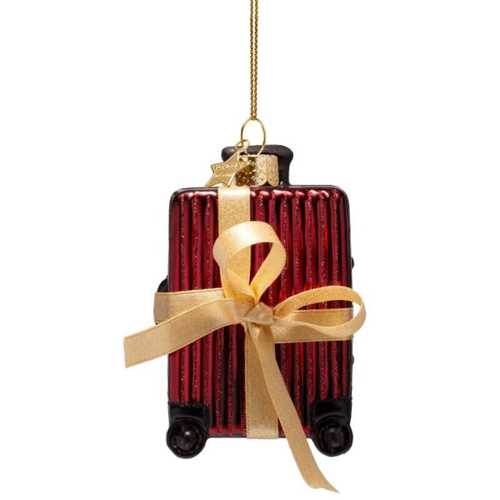 Burgandy Suitcase Ornament