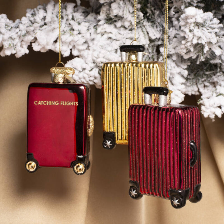 Burgandy Suitcase Ornament