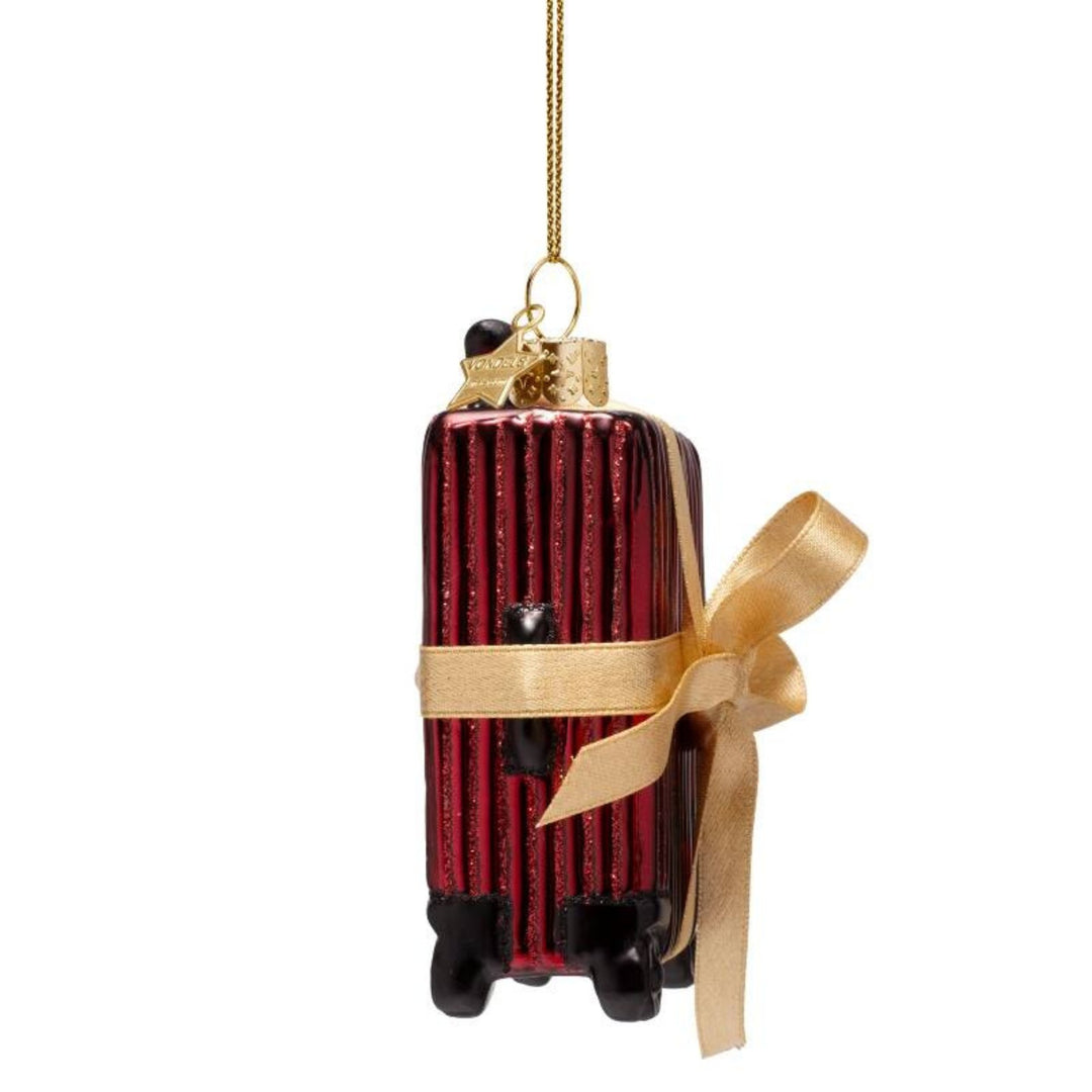 Burgandy Suitcase Ornament