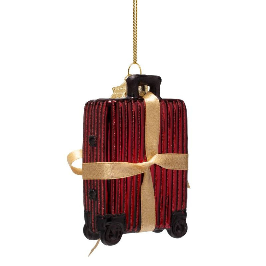 Burgandy Suitcase Ornament