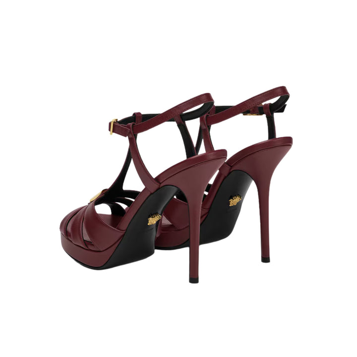 Burgundy V Platform Sandal