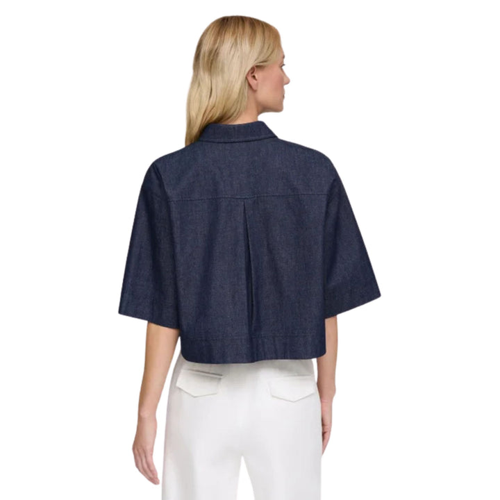 Button Front Cropped Shirt
