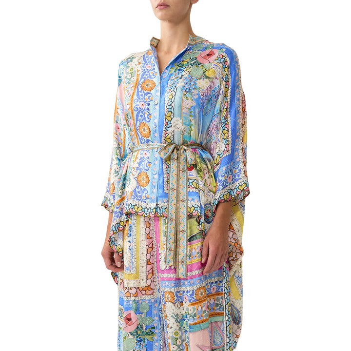 Button Through Scarf Blouse in Navas Nouveau