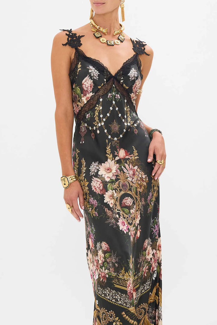 V Neck Bias Slip Dress