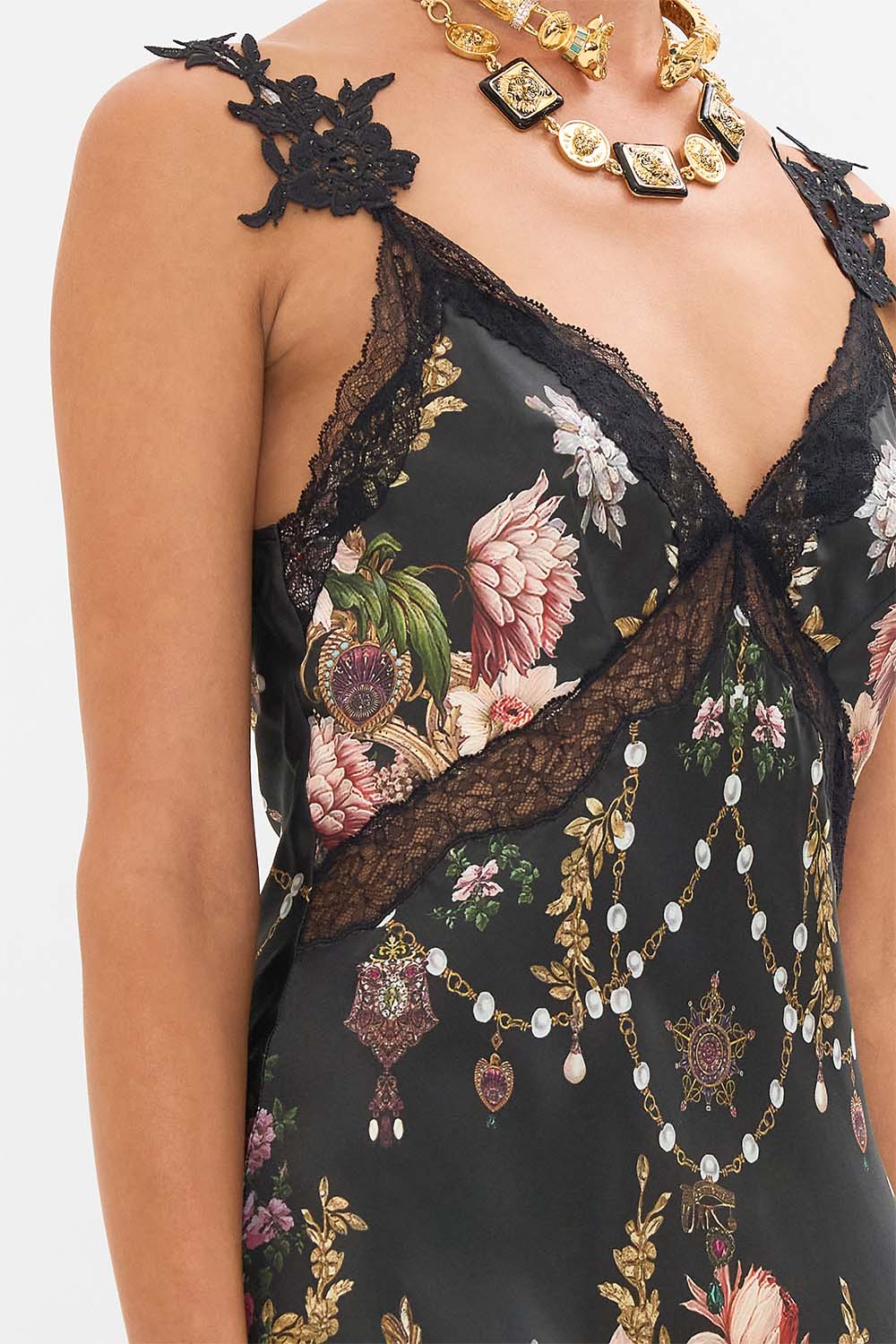 V Neck Bias Slip Dress