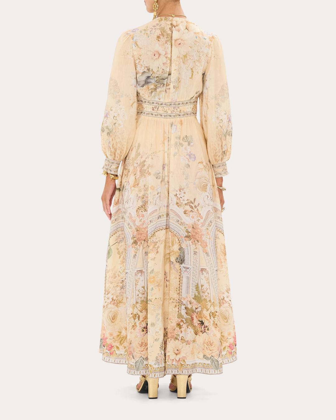Button Dress w/ Shaped Waistband