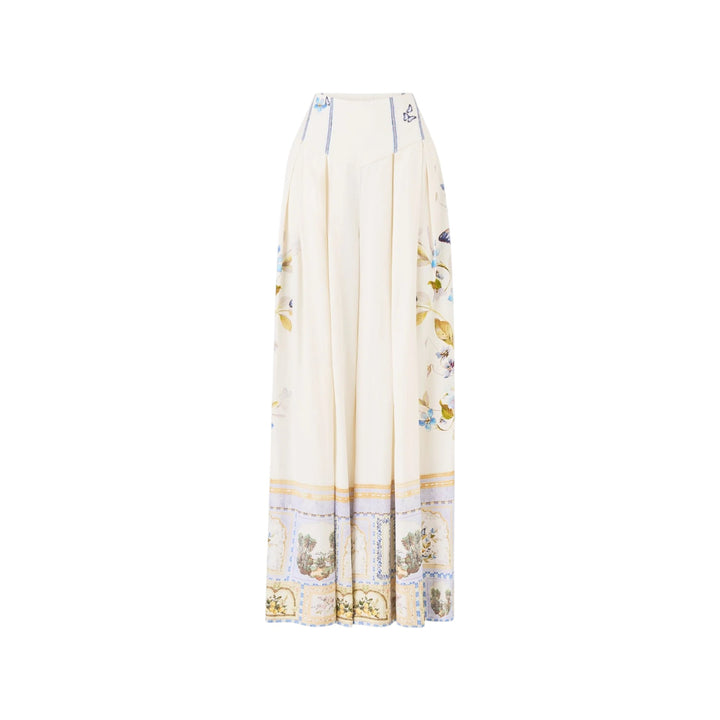 Corset Waist Wide Leg Pant in Botanical Ballads