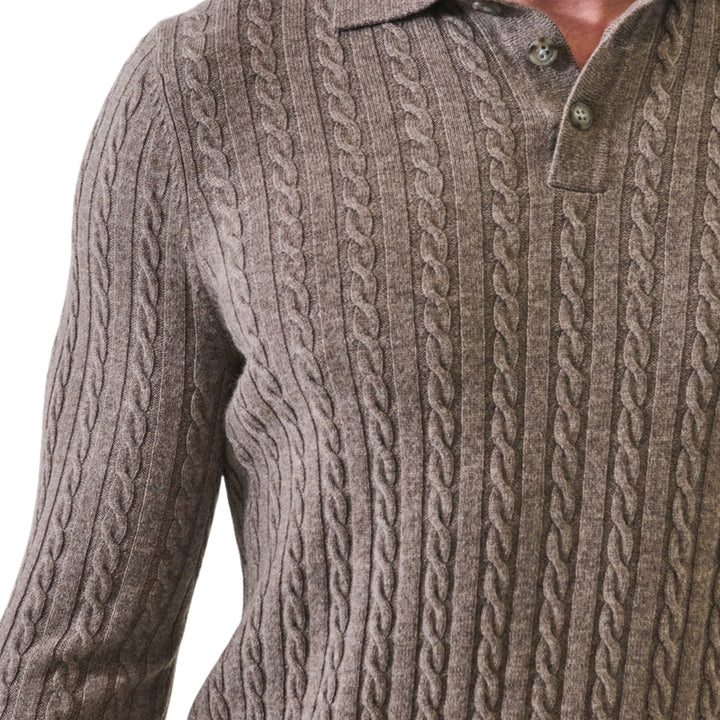 Cable Wool/Cashmere Polo