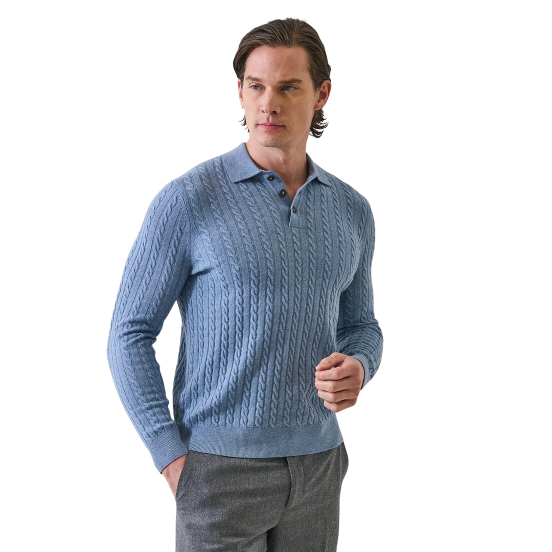 Cable Wool/Cashmere Polo