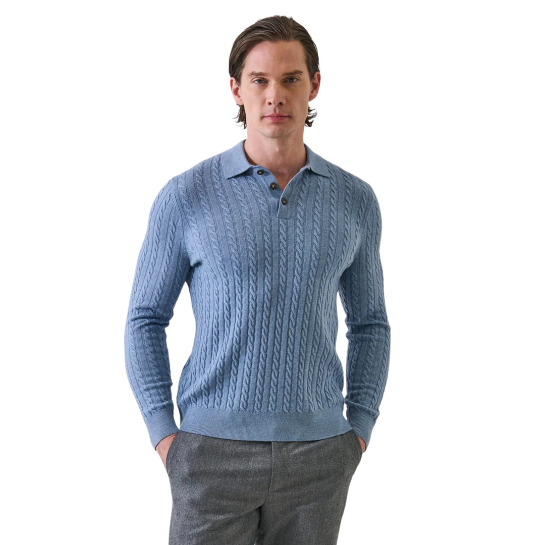 Cable Wool/Cashmere Polo