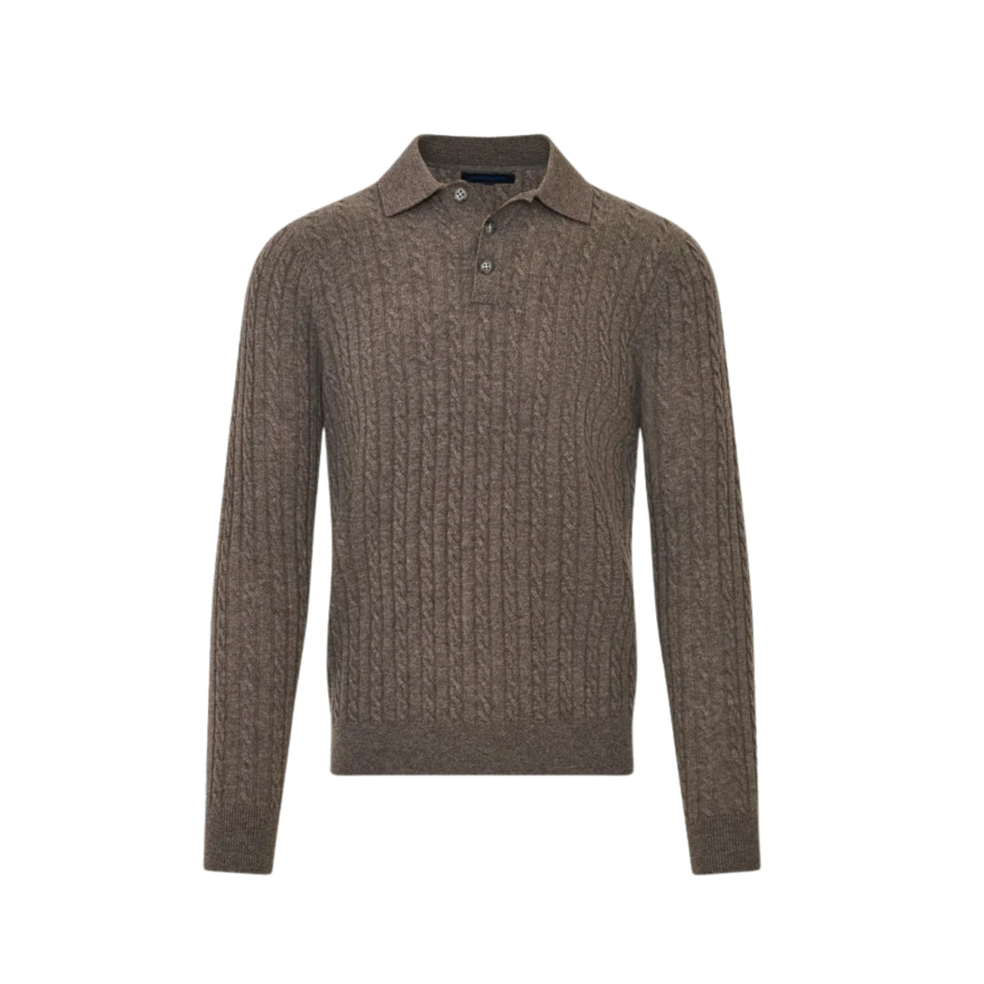 Cable Wool/Cashmere Polo