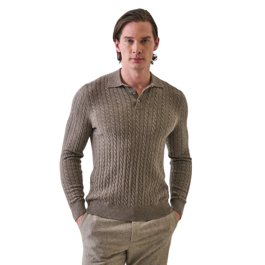 Cable Wool/Cashmere Polo