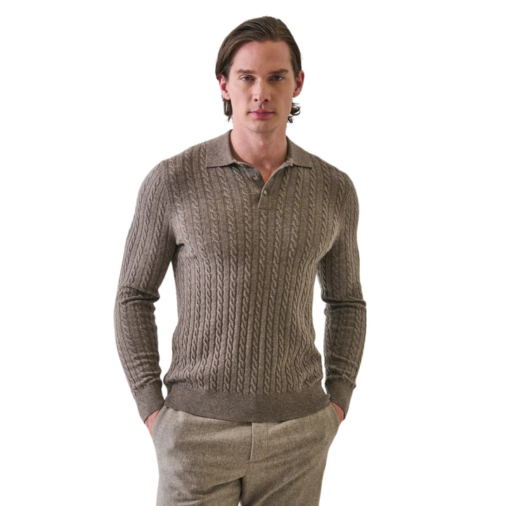 Cable Wool/Cashmere Polo