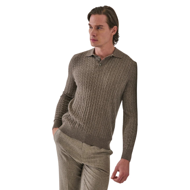 Cable Wool/Cashmere Polo