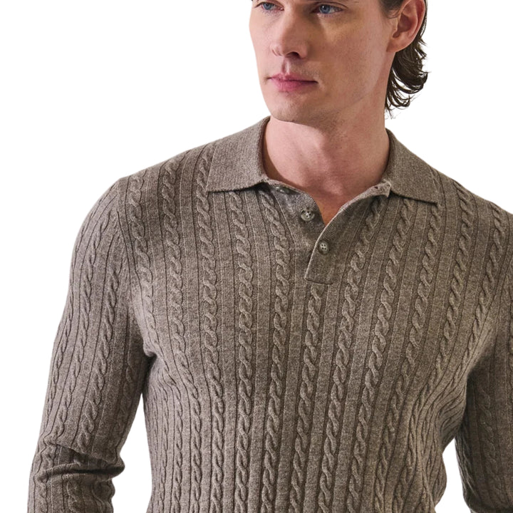 Cable Wool/Cashmere Polo