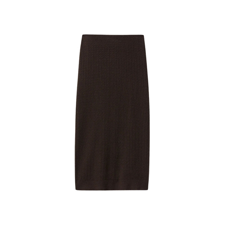 Cabled Pull On Knit Skirt in Truffle