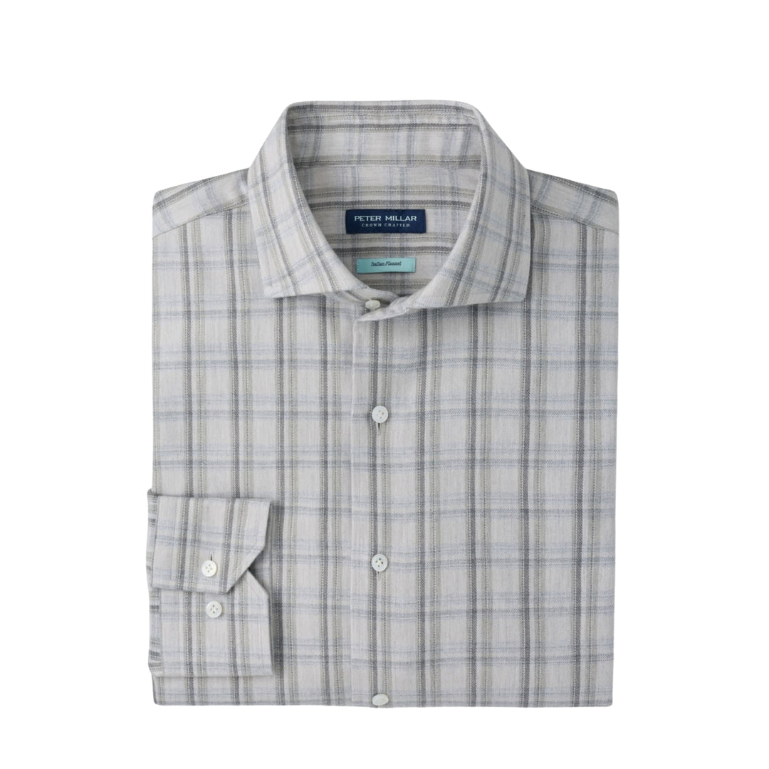 Calitri Italian Flannel Sport Shirt in British Grey