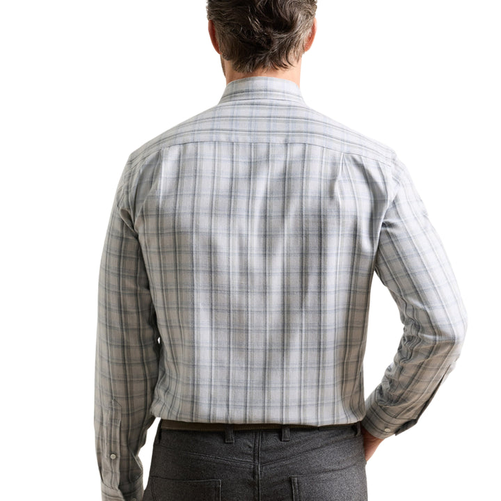 Calitri Italian Flannel Sport Shirt in British Grey