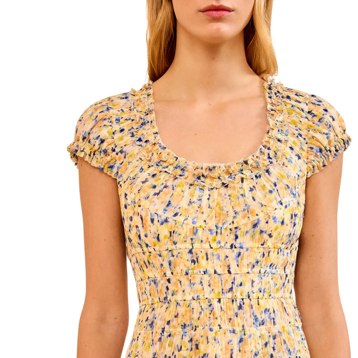 Calliope Silk Midi Dress in Daffodil